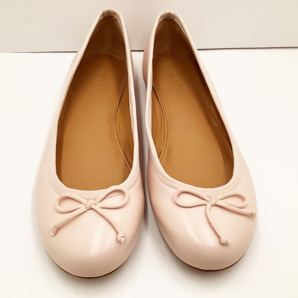 {J.Crew} # G1939 Kiki Pink Blush Bow Ballet Flats